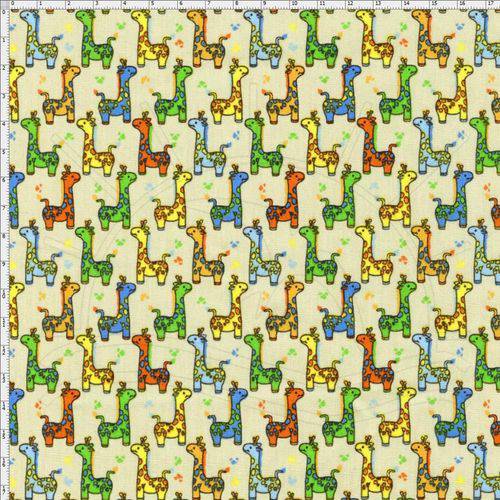 Tamanhos, Medidas e Dimensões do produto Tecido Estampado para Patchwork - Girafa Fundo Bege Cor 01 (0,50x1,40)