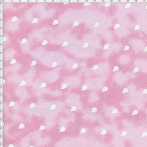 Tamanhos, Medidas e Dimensões do produto Tecido Estampado para Patchwork - Gotas de Chuva com Textura Rosa Cor 01 (0,50x1,40)