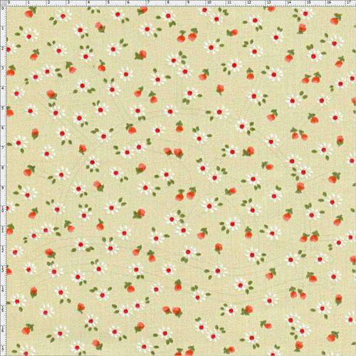 Tamanhos, Medidas e Dimensões do produto Tecido Estampado para Patchwork - Lovely Daisy Verde Cor 03 (0,50x1,40)