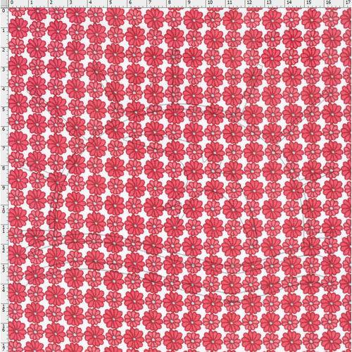 Tamanhos, Medidas e Dimensões do produto Tecido Estampado para Patchwork - Margaridinhas Rosa Jaipur (0,50x1,40)