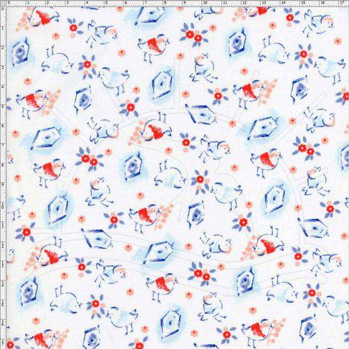 Tamanhos, Medidas e Dimensões do produto Tecido Estampado para Patchwork - Marie Azul Cor 02 (0,50x1,40)