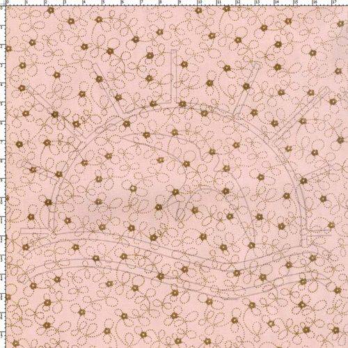 Tamanhos, Medidas e Dimensões do produto Tecido Estampado para Patchwork - Mini Labirinto Rosa/Marrom 01 (0,50x1,40)