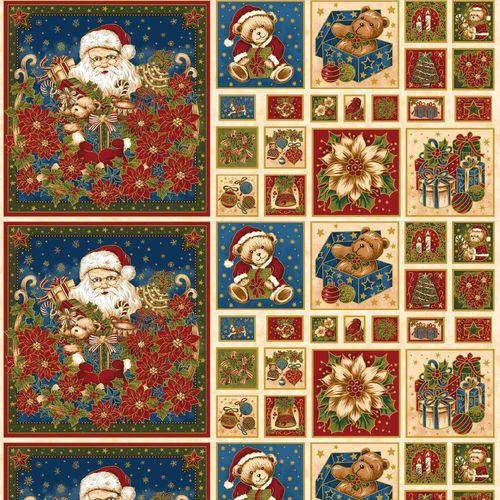 Tamanhos, Medidas e Dimensões do produto Tecido Estampado para Patchwork - Natal 338508 Painel Natal Encantado Cor 190 (0,60x1,40)