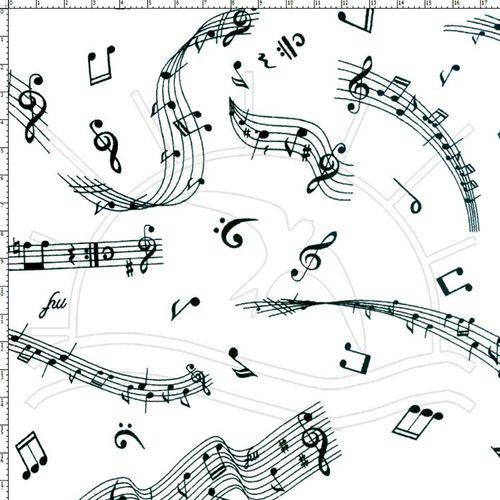 Tamanhos, Medidas e Dimensões do produto Tecido Estampado para Patchwork - Notas Musicais 02 (0,50x1,40)