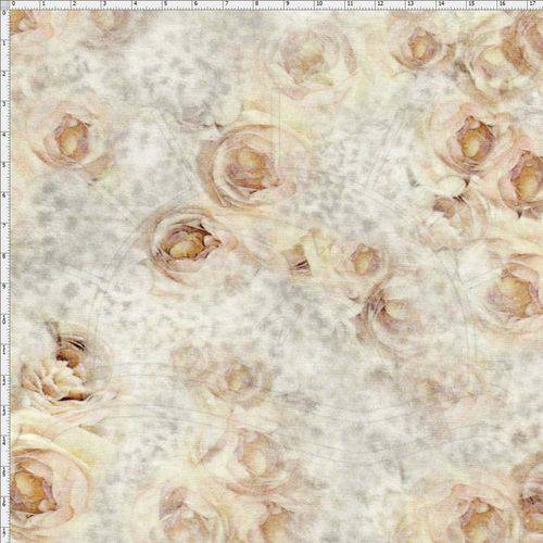 Tamanhos, Medidas e Dimensões do produto Tecido Estampado para Patchwork - Rosas Champanhe Cor 476 (0,50x1,40)