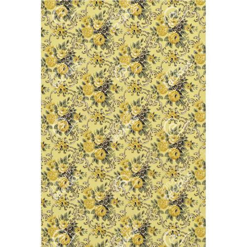 Tamanhos, Medidas e Dimensões do produto Tecido Gorgurinho Floral Vintage Amarelo - 1,50m de Largura