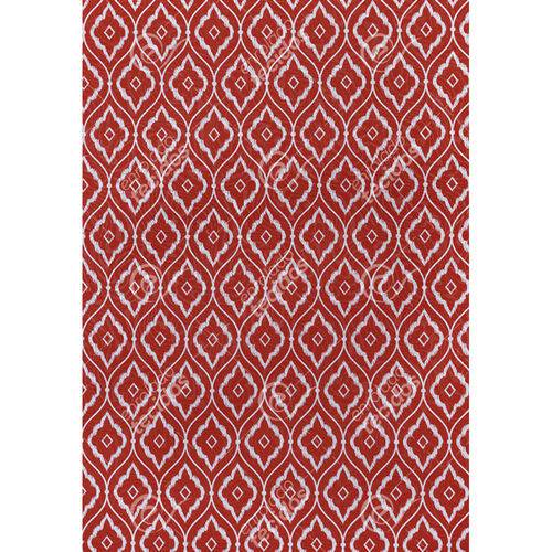 Tamanhos, Medidas e Dimensões do produto Tecido Jacquard Estampado Arabesco Vermelho Alaranjado - 1,40m de Largura