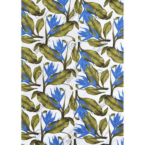 Tamanhos, Medidas e Dimensões do produto Tecido Jacquard Estampado Floral Azul Verde e Branco - 1,40m de Largura