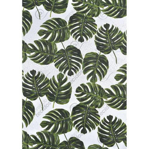 Tamanhos, Medidas e Dimensões do produto Tecido Jacquard Estampado Floral Costela de Adão Verde - 1,40m de Largura