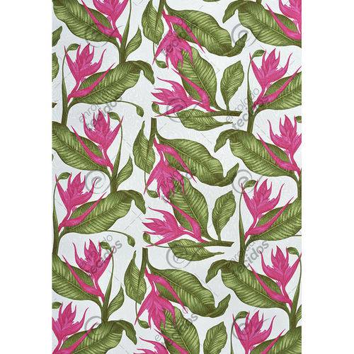 Tamanhos, Medidas e Dimensões do produto Tecido Jacquard Estampado Floral Verde e Rosa - 1,40m de Largura