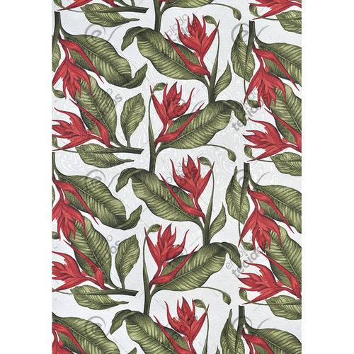 Tamanhos, Medidas e Dimensões do produto Tecido Jacquard Estampado Floral Verde e Vermelho - 1,40m de Largura