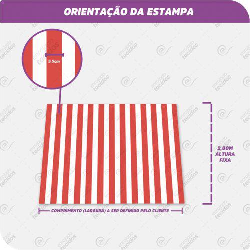 Tamanhos, Medidas e Dimensões do produto Tecido Jacquard Estampado Listrado Vermelho - 2,80m de Largura (desenho Sentido Largura)