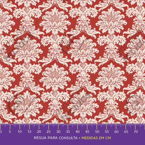 Tamanhos, Medidas e Dimensões do produto Tecido Jacquard Medalhão Vermelho Fio Tinto (desenho Sentido Largura) - 2,80m de Largura