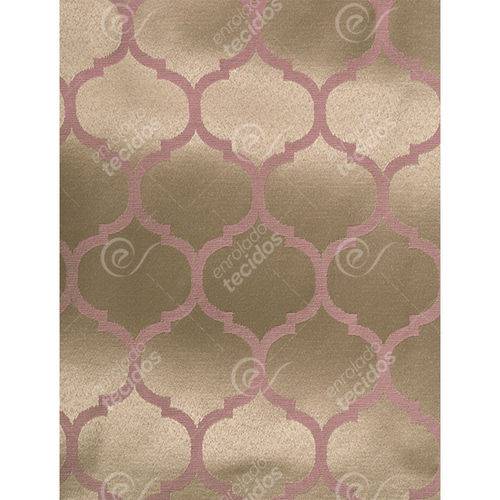 Tamanhos, Medidas e Dimensões do produto Tecido Jacquard Rosa Envelhecido e Dourado Geométrico Tradicional - 2,80m de Largura