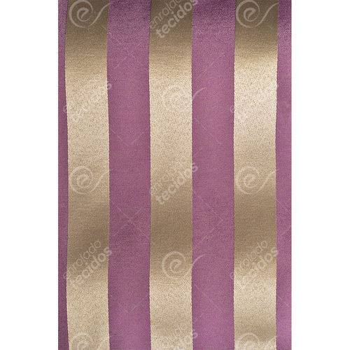 Tamanhos, Medidas e Dimensões do produto Tecido Jacquard Roxo e Dourado Listrado Tradicional - 2,80m de Largura