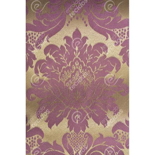 Tamanhos, Medidas e Dimensões do produto Tecido Jacquard Roxo e Dourado Medalhão Tradicional - 2,80m de Largura