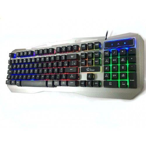 Tamanhos, Medidas e Dimensões do produto Teclado Gamer Iluminoso Led Metal Semi-mecanico Usb Fr568