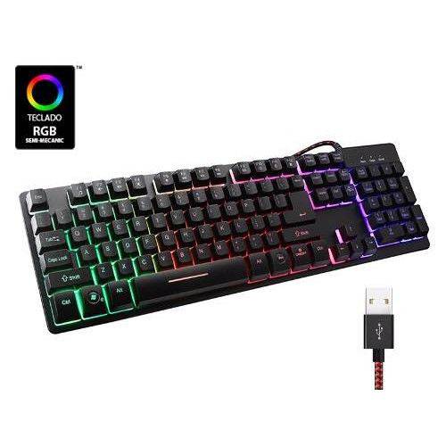 Tamanhos, Medidas e Dimensões do produto Teclado Gamer Iluminoso Led Semi Mecanico Cabo Reforçado Zyg800