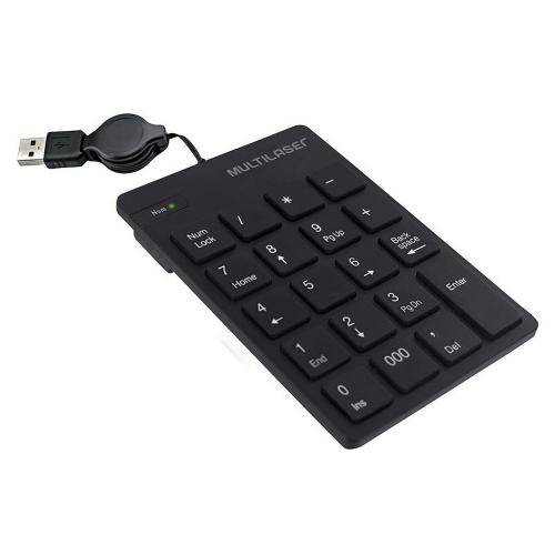 Tamanhos, Medidas e Dimensões do produto Teclado Numérico com Cabo Retrátil USB Multilaser TC198