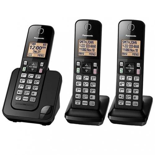 Tamanhos, Medidas e Dimensões do produto Telefone Panasonic Kx-Tgc353 Sem Fio C/ Bina 3 Aparelhos - Preto