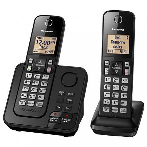 Tamanhos, Medidas e Dimensões do produto Telefone Panasonic Kx-Tgc362 Sem Fio com 2 Aparelhos Atendedor de Chamadas e Bina - Preto