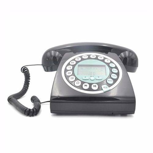 Tamanhos, Medidas e Dimensões do produto Telefone Retrô Vintage Antigo com Identificador de Chamadas Cor Preto