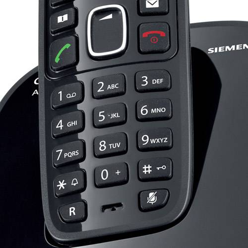 Tamanhos, Medidas e Dimensões do produto Telefone S/ Fio DECT 6.0 C/ Identificador de Chamadas, Display e Teclado Iluminados, Função Alarme E Agenda P/ Até 80 Contatos -  A390 Preto - Siemens Gigaset