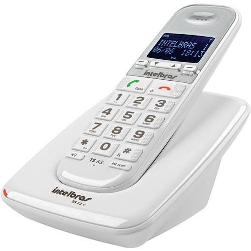 Tamanhos, Medidas e Dimensões do produto Telefone Sem Fio DECT 6.0 com Identificador de Chamadas e Viva Voz TS63V Branco - Intelbrás