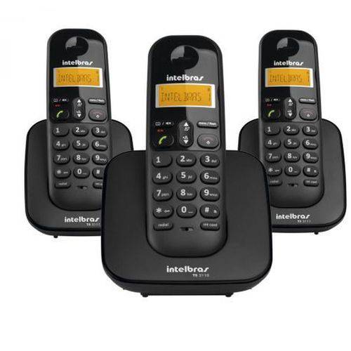 Tamanhos, Medidas e Dimensões do produto Telefone Sem Fio Digital com Dois Ramais Adicionais TS 3113