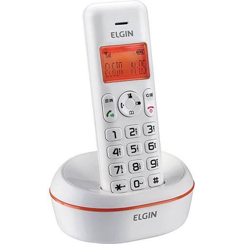 Tamanhos, Medidas e Dimensões do produto Telefone Sem Fio Elgin Branco e Laranja TSF-5002 com Identificador de Chamadas