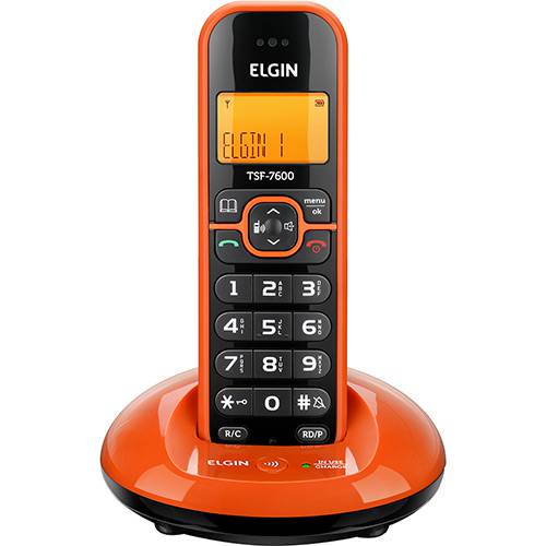 Tamanhos, Medidas e Dimensões do produto Telefone Sem Fio Elgin TSF 7600 com Identificador de Chamada Laranja