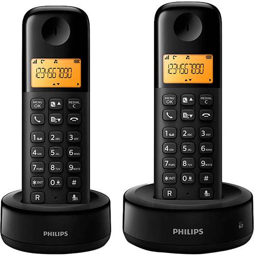 Tamanhos, Medidas e Dimensões do produto Telefone Sem Fio Philips D1302B/BR com Ramal, Identificador D1302b/br Preto