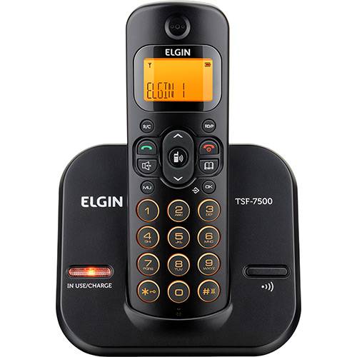 Tamanhos, Medidas e Dimensões do produto Telefone Sem Fio TSF 7500 Preto com Display LCD Laranja Bivolt - Elgin