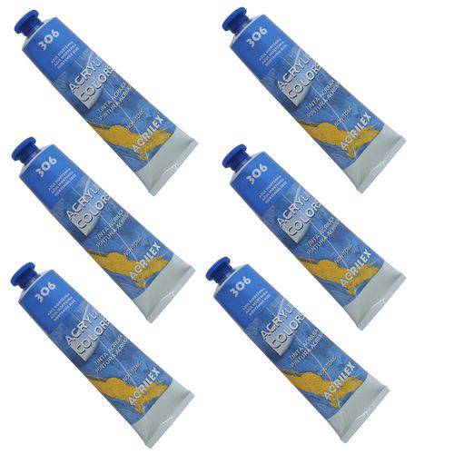 Tamanhos, Medidas e Dimensões do produto Tinta Acrílica 20 Ml Acrylic Colors 306 Cx 6 Unidades Acrilex - Azul Hortênsia