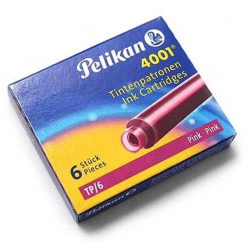 Tamanhos, Medidas e Dimensões do produto Tinta P/ Caneta Tinteiro Pelikan 4001 006 Un Pink 4001 TP/6 PK