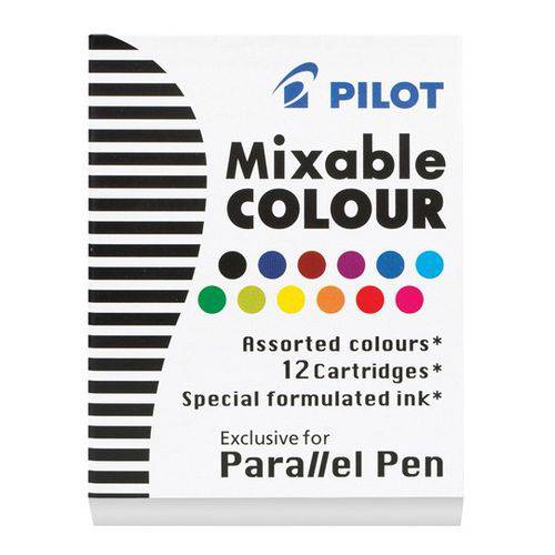 Tamanhos, Medidas e Dimensões do produto Tinta P/ Caneta Tinteiro Pilot Parallel Pen 012 Cores IC-P3-AST