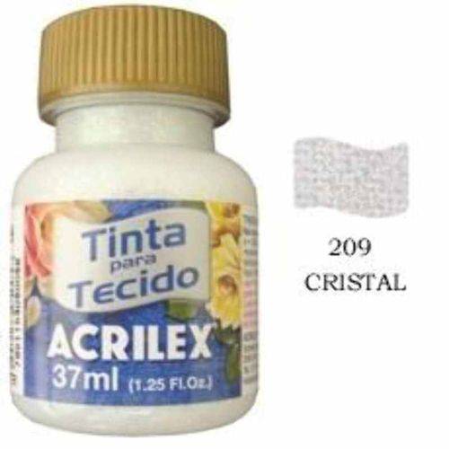 Tamanhos, Medidas e Dimensões do produto Tinta para Tecido Acrilex Glitter 37ml Cristal 209
