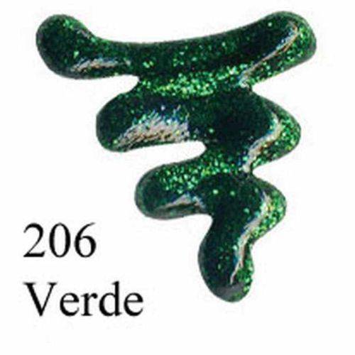 Tamanhos, Medidas e Dimensões do produto Tinta para Tecido Acrilex Glitter 37ml Verde 206