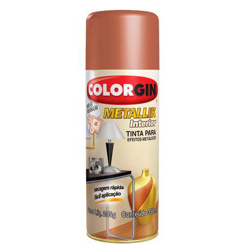 Tamanhos, Medidas e Dimensões do produto Tinta Spray Colorgin Metallik 350 Ml Cobre - 054