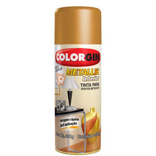 Tamanhos, Medidas e Dimensões do produto Tinta Spray Colorgin Metallik 350 Ml Dourado - 057