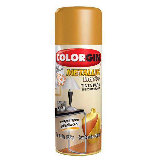 Tamanhos, Medidas e Dimensões do produto Tinta Spray Colorgin Metallik 350 Ml Ouro - 052