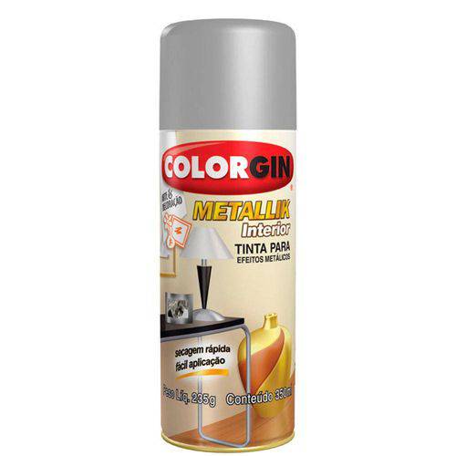 Tamanhos, Medidas e Dimensões do produto Tinta Spray Colorgin Metallik 350 Ml Prata - 053