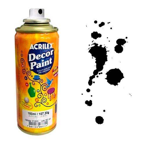 Tamanhos, Medidas e Dimensões do produto Tinta Spray Decor Paint Acrilex 150 Ml Preto - 520