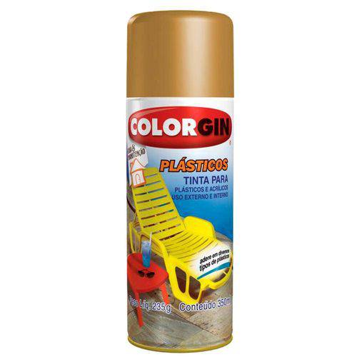 Tamanhos, Medidas e Dimensões do produto Tinta Spray Plástico Colorgin 350 Ml Ouro Metalico - 1521