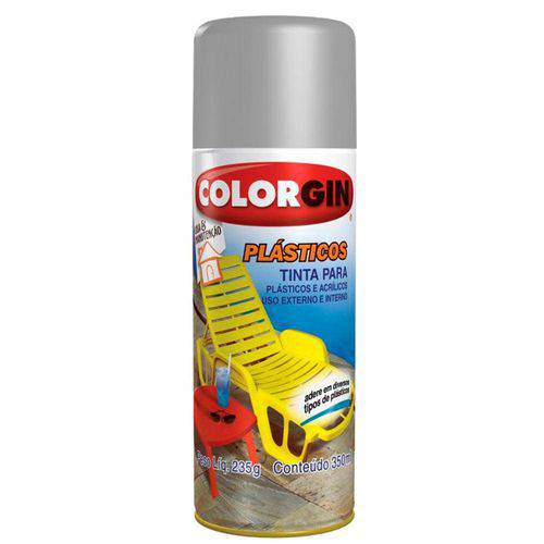 Tamanhos, Medidas e Dimensões do produto Tinta Spray Plástico Colorgin 350 Ml - Prata Metálico - 1522
