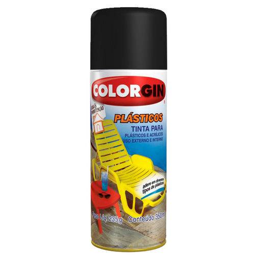 Tamanhos, Medidas e Dimensões do produto Tinta Spray Plástico Colorgin 350 Ml Preto - 1502