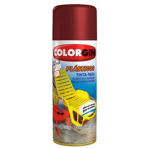 Tamanhos, Medidas e Dimensões do produto Tinta Spray Plástico Colorgin 350 Ml Vermelho Malagueta - 1504