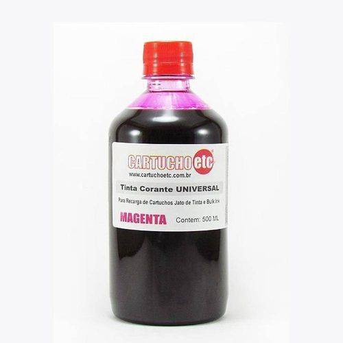 Tamanhos, Medidas e Dimensões do produto Tinta Universal para Recarga de Cartuchos Magenta Corante 500ml