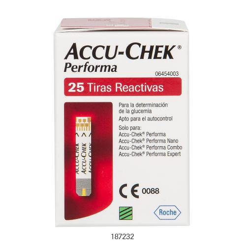 Tamanhos, Medidas e Dimensões do produto Tiras Accu-Chek Performa Roche C/ 25 Unidades