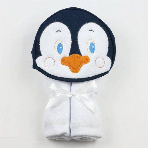 Tamanhos, Medidas e Dimensões do produto Toalha de Banho Unissex com Capuz Branca Pinguim
